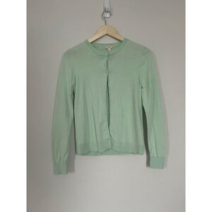 100% Cotton Mint Green J.Crew Pastel Green The Caryn Cardigan Button Up Sweater